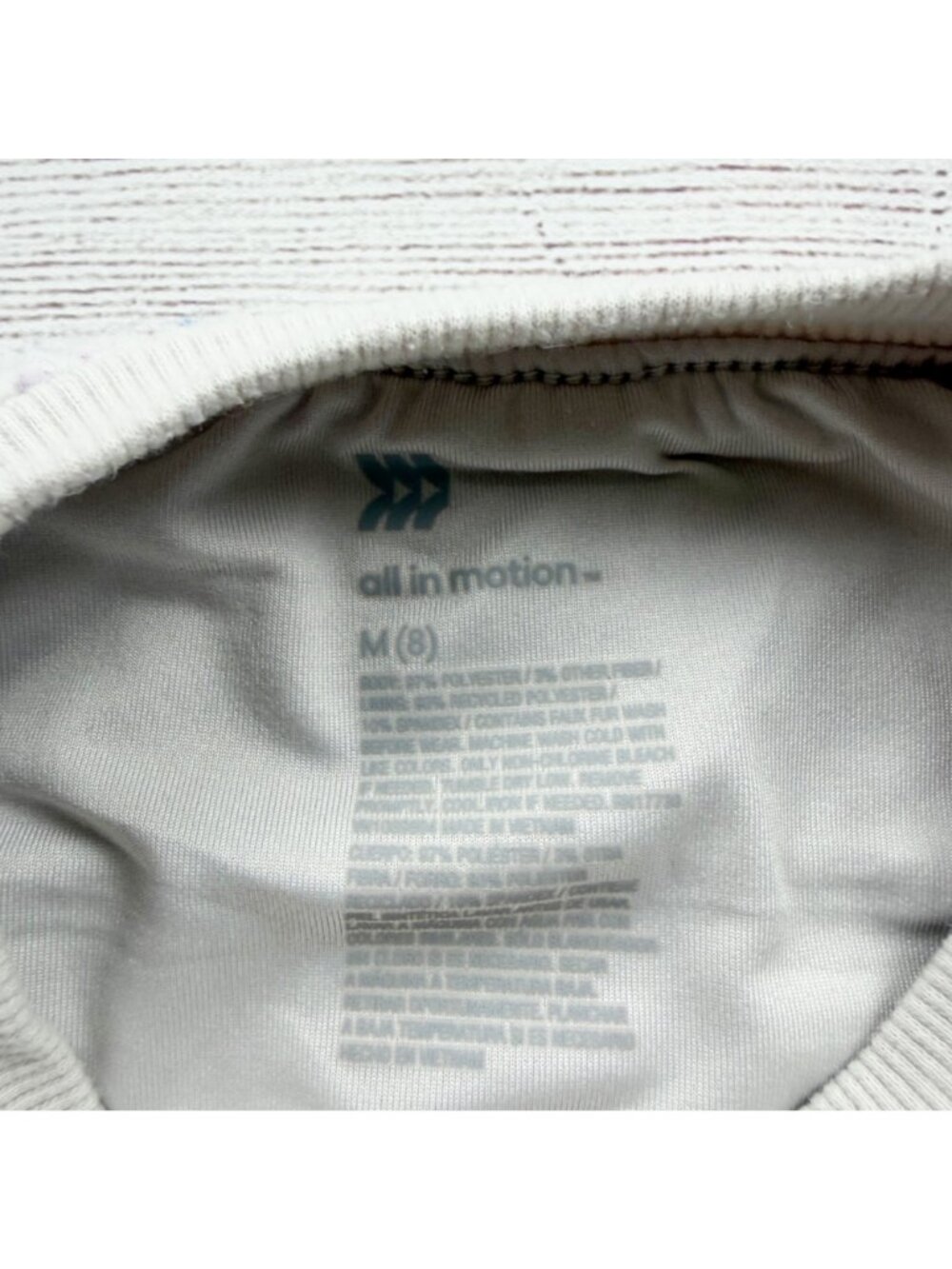 All In Motion Sherpa Pullover Crewneck Top MultiColor Textured Long Sleeve M 8 - Picture 2 of 3